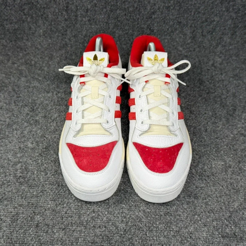 Adidas Rivalry Low Premium Sneakers Men's 10 White Scarlet Athletic Retro Shoes